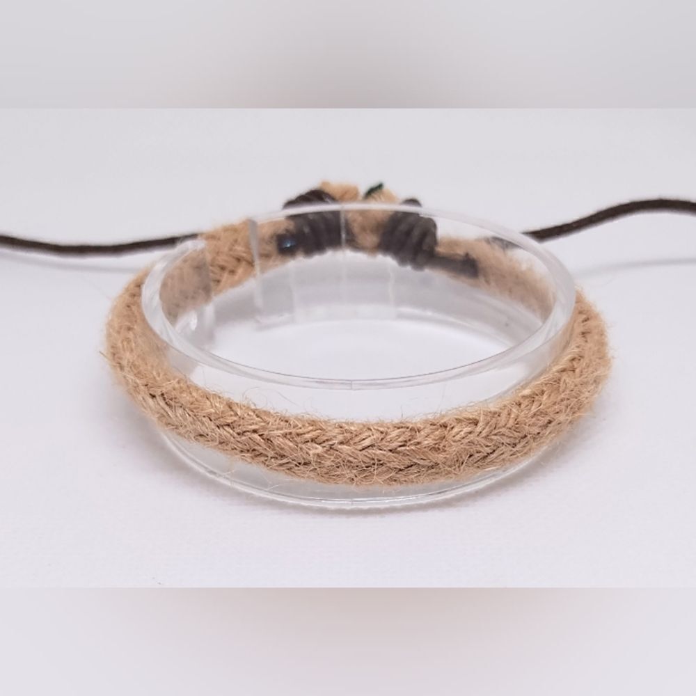 Men's bracelet braided rope brown‎ new e23